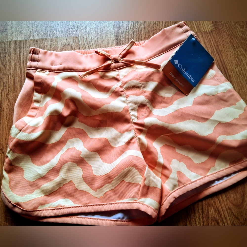 NWT Columbia Girls Athletic Shorts, Boardshort,  Sz S 7-8 MSRP $45
